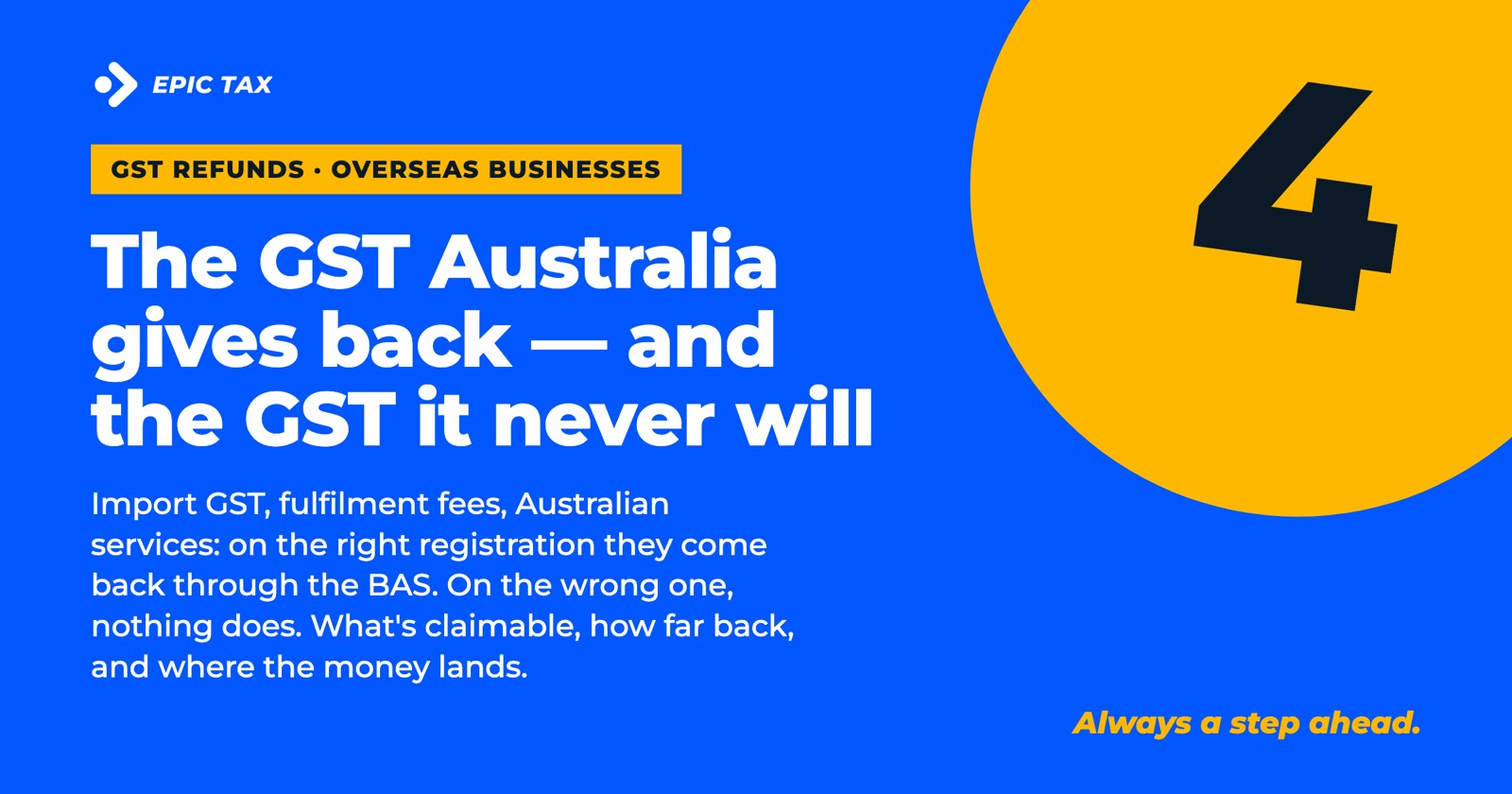 GST Refunds for Overseas Businesses in Australia: What's Claimable and What Isn't (2026)
