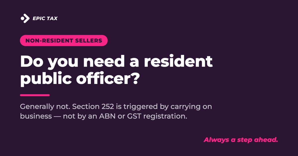Does a foreign company selling into Australia need a resident public officer?